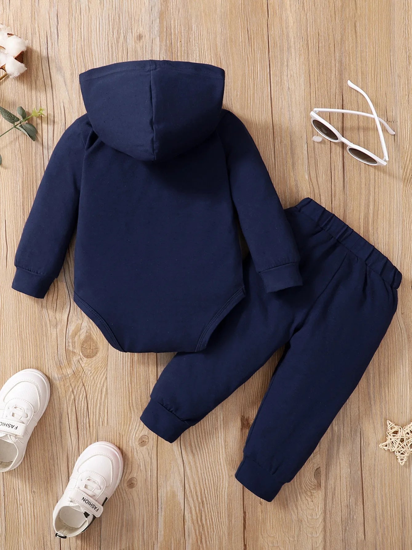 Adorable 2-Piece Baby Boy Hooded Suit – Perfect for Active Toddlers!