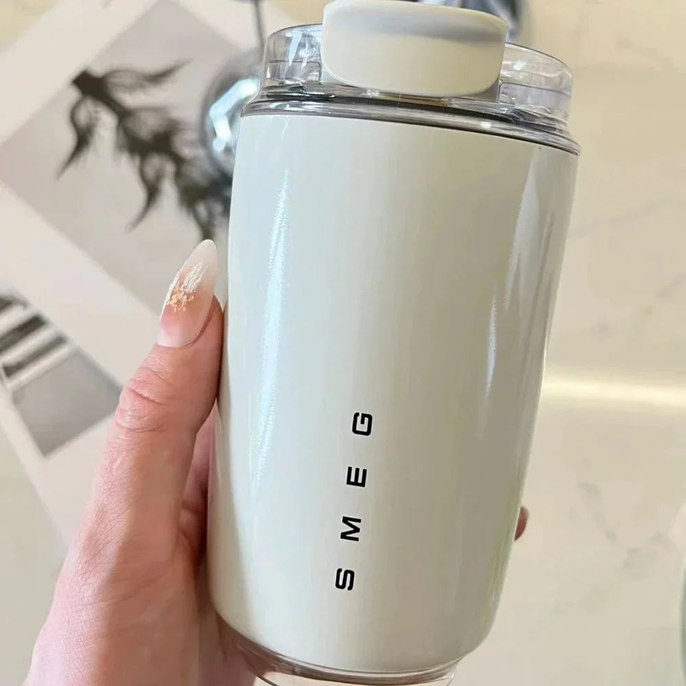 Milky White Tumbler Thermos Cup