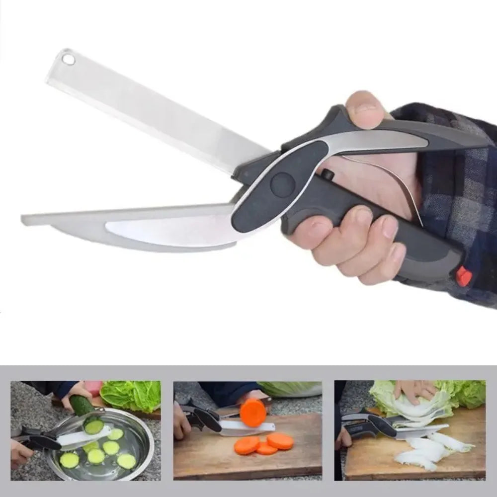 2-in-1 Stainless Steel Barbecue Scissors & Fruit Knife